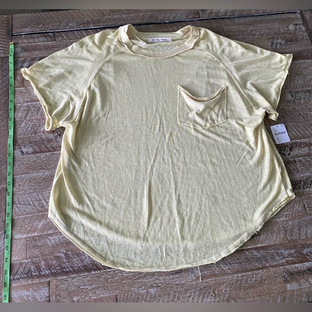 Free People- We the Free Kyoto Tee- Lemon Combo, size Medium. Brand New.